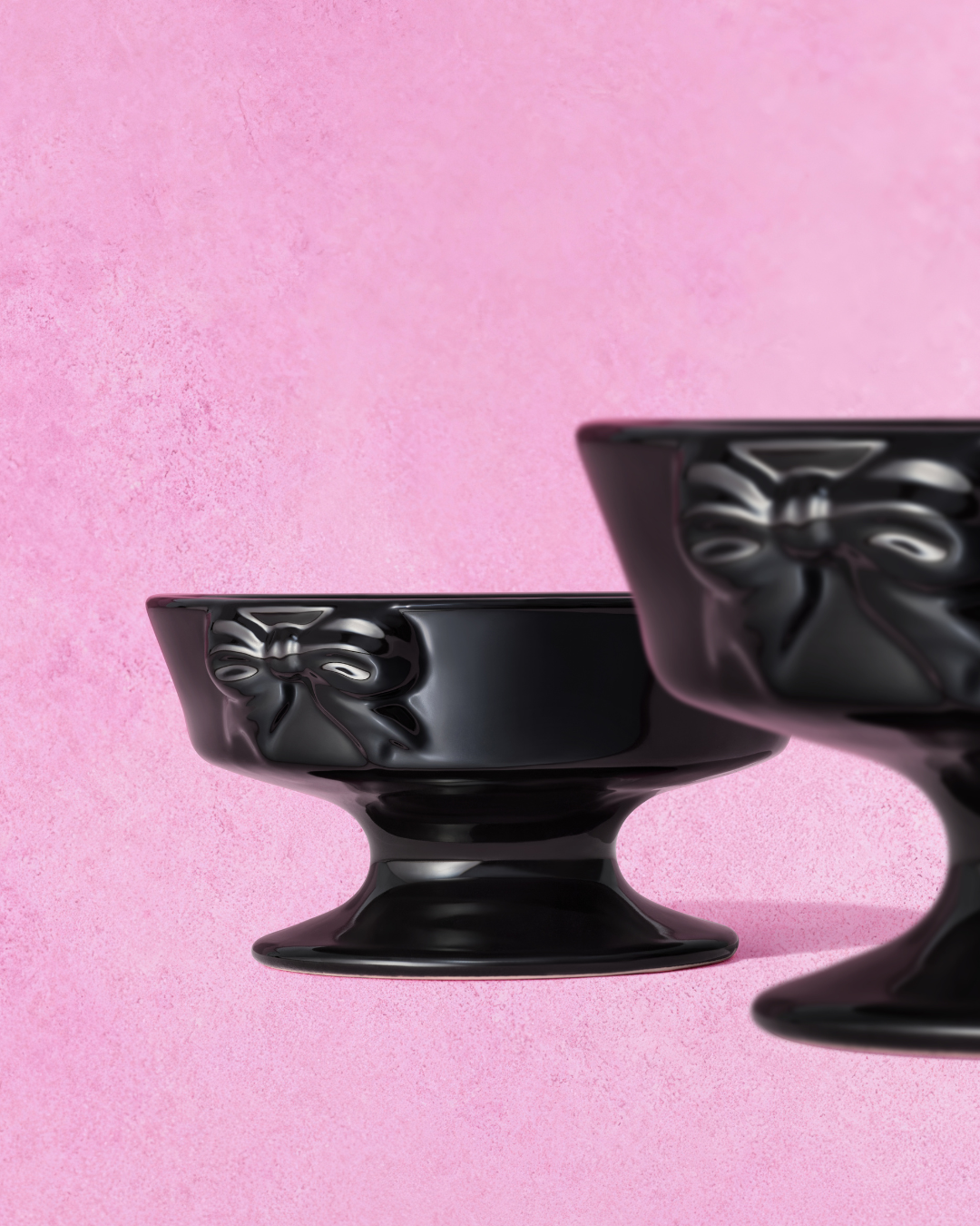 Bow de Noir Ceramic Pet Bowl - TANK TINKER