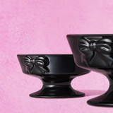 Bow de Noir Ceramic Pet Bowl - TANK TINKER