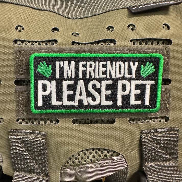 I'M FRIENDLY PLEASE PET - Morale Patch - TANK TINKER