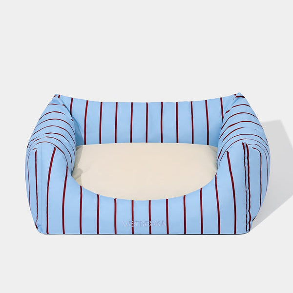 Mist and Merlot Pet Sofa - Azure & Stripes - TANK TINKER